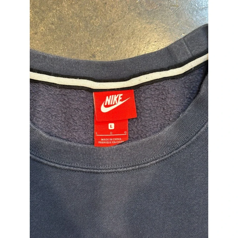 Nike Air Crewneck Sweatshirt Mens Large Navy Blue Red Logo Swoosh - Picture 7 of 7